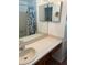 Bathroom features a single sink vanity with a mirror, toilet, and tub at 7616 Colonial Ct, Tampa, FL 33615