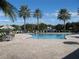 Inviting community pool with lounge chairs and lush tropical landscaping creating a relaxing atmosphere at 13755 Orange Sunset Dr # 101, Tampa, FL 33618