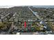 A stunning aerial view of a waterfront neighborhood showcasing canal access and community layout near the water at 13800 Judy Ave, Hudson, FL 34667