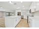 Modern kitchen with an island, sleek white cabinets, stainless steel appliances, and plenty of counter space at 1701 62Nd S Ter, St Petersburg, FL 33712