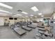 Community gym featuring multiple treadmills, TVs, and weight machines with mirrors at 2424 Caraway Dr, Venice, FL 34292