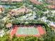 Overhead shot of a tennis court alongside the community center at 2741 Via Cipriani # 934B, Clearwater, FL 33764