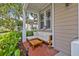 Relaxing outdoor seating area on the porch with brick flooring and lush greenery at 311 1St Sw Ave, Largo, FL 33770