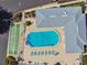 Aerial shot of community pool and shuffleboard area at 3515 41St S Ter # 224, St Petersburg, FL 33711