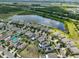 Lakeside community with homes adorned with solar panels, blending sustainability with comfort at 6512 Trent Creek Dr, Sun City Center, FL 33573