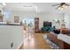 Bright living room with natural light, hardwood floors, and views of the city skyline at 741 Mainsail Dr, Tampa, FL 33602