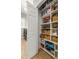 Walk-in pantry with custom shelving offering ample storage space, plus a laundry room at 10724 Cory Lake Dr, Tampa, FL 33647