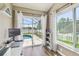 Home office with a view to the lake and pool, plus large windows for natural light at 12102 Steppingstone Blvd, Tampa, FL 33635