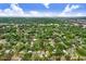 Aerial view of a home in a leafy neighborhood, with a cityscape far in the distance at 1213 E Idlewild Ave, Tampa, FL 33604