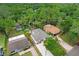 Aerial view showcases a landscaped yard with beautiful green space at 1213 E Idlewild Ave, Tampa, FL 33604
