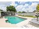 Backyard pool features lounge seating, privacy fence, and tropical landscaping for a relaxing outdoor space at 1512 56Th N Ave, St Petersburg, FL 33703