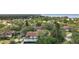 Scenic aerial view of a residential area surrounded by lush greenery, with bay views and convenient carport parking at 300 S Florida Ave # 600L, Tarpon Springs, FL 34689