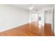 Bedroom features hardwood floors, ceiling fan, and a sliding glass door at 3211 W Swann Avenue # 707, Tampa, FL 33609