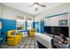 Bright and modern office space with colorful decor, ample lighting and a desk at 4633 Ballantrae Blvd, Land O Lakes, FL 34638
