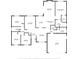 Detailed floor plan showing the layout of the bedrooms, bathrooms, living room, and kitchen at 4706 Fox Hunt Dr, Tampa, FL 33624