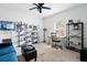 Well-lit home office featuring modern decor, ample storage, and a comfortable workspace at 5511 Badini Way, Palmetto, FL 34221