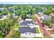 Birds-eye view of modern homes with lush lawns, nestled in a vibrant neighborhood setting at 710 W Plymouth St, Tampa, FL 33603