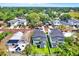 A neighborhood features modern homes, showcasing backyard spaces and stylish architectural designs in a tree-lined setting at 712 W Plymouth St, Tampa, FL 33603
