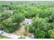 Aerial view showcasing the home and surrounding lush greenery and treed landscape at 10537 Fran St, New Port Richey, FL 34654