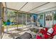 Screened patio with table, chairs, plants, and decor creating a relaxing and bright outdoor space at 11296 90Th Ave, Seminole, FL 33772
