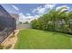 Large backyard featuring lawn and privacy landscaping at 11904 Greenchop Pl, Riverview, FL 33579