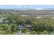 A high aerial shot showcasing lush surroundings, the home, and the serene waterways nearby at 15025 Shark St, Hudson, FL 34667