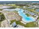 Beautiful aerial view of Epperson Lagoon with turquoise waters and surrounding community at 30989 Summer Sun Loop, Wesley Chapel, FL 33545