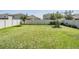A spacious backyard featuring a well maintained lawn and a privacy fence at 30989 Summer Sun Loop, Wesley Chapel, FL 33545