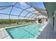 A refreshing screened-in pool with a waterfront view and plenty of space for lounging by the water at 3936 Crooked Island Dr, Punta Gorda, FL 33950