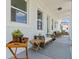Inviting covered front porch with comfortable seating, stylish rug, and elegant decor at 4513 21St N St, St Petersburg, FL 33714