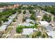 This aerial view features houses on tree lined streets with private pools and manicured lawns at 6551 S West Shore Cir, Tampa, FL 33616