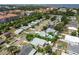 This aerial view showcases homes with mature trees, condos and well maintained streets at 6551 S West Shore Cir, Tampa, FL 33616