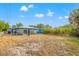 Large backyard with a blue house, featuring a patio area and ample green space at 7307 34Th N Ave, St Petersburg, FL 33710