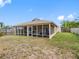 Spacious backyard featuring a screened-in porch, offering a perfect blend of indoor and outdoor living at 7712 40Th N Ter, St Petersburg, FL 33709