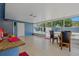 Bright sun room with tile flooring, dining table, small kitchen area, and lots of light at 8525 N Ola Ave, Tampa, FL 33604