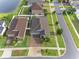 Aerial view showcases a large lot, a two-car garage and well-kept landscaping at 11714 Sunburst Marble Rd, Riverview, FL 33579