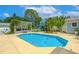 Private pool area featuring ample patio space, lush landscaping, and serene views at 1807 Split Fork Dr, Oldsmar, FL 34677