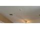 Close up of water-damaged ceiling with lights and vent at 23112 Emerson Way, Land O Lakes, FL 34639