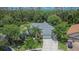 Aerial view of a beautiful house surrounded by mature trees and lush landscaping at 27440 Cedar Park Ct, Wesley Chapel, FL 33544