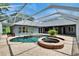 Backyard with a gorgeous pool, jacuzzi and screened-in lanai and patio at 27440 Cedar Park Ct, Wesley Chapel, FL 33544