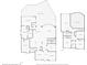 The home's first floorplan shows the layout of the kitchen, primary bedroom, living room, screened patio, and more at 3000 Naughton Way, Tarpon Springs, FL 34688