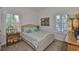 Bedroom featuring a upholstered bed, colorful pillows, and bright natural light at 6016 Shadowlake Dr, Apollo Beach, FL 33572