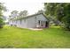 Grassy backyard featuring a home generator and plentiful shade trees at 8444 Shenandoah Run, Wesley Chapel, FL 33544