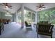 Large screened patio with comfortable seating and peaceful views of the backyard at 8444 Shenandoah Run, Wesley Chapel, FL 33544