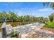 Waterfront backyard dock featuring a bench, boat lift, and access to deep water at 715 45Th Ne Ave, St Petersburg, FL 33703