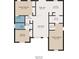 Floor plan of the house showing the living room, primary bedroom, kitchen, and baths at 12529 Mondragon Dr, Tampa, FL 33625
