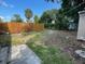 Fenced backyard with grass and mature trees at 2219 Durham St, Tampa, FL 33605