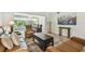 Bright living room with leather sofas, a modern coffee table, and a clear view to the sunroom at 2261 Swedish Dr # 47, Clearwater, FL 33763