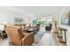 Comfortable living room with leather seating, a modern coffee table, and ample natural light at 2261 Swedish Dr # 47, Clearwater, FL 33763