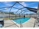Inviting backyard pool with screened enclosure and seating, designed for outdoor enjoyment and relaxation at 260 Venice East Blvd, Venice, FL 34293